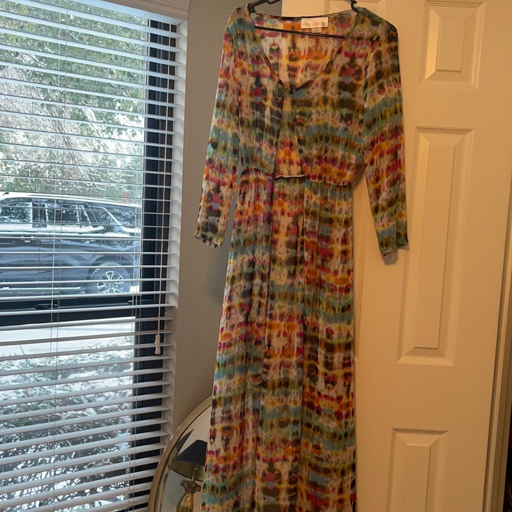 Multi color beach sheet cover up